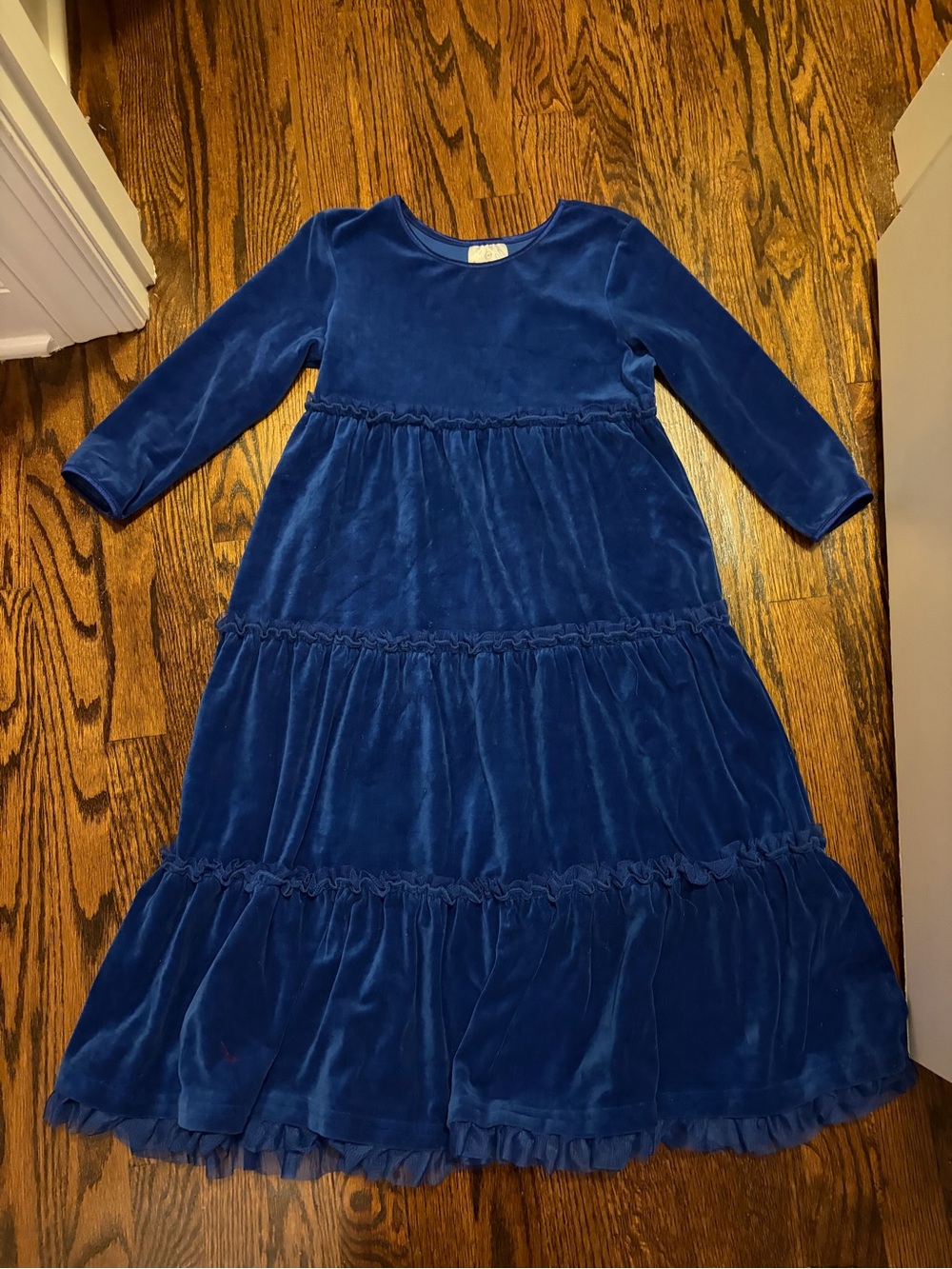 Girls' Size 9-10 Navy Blue Velvet Dress